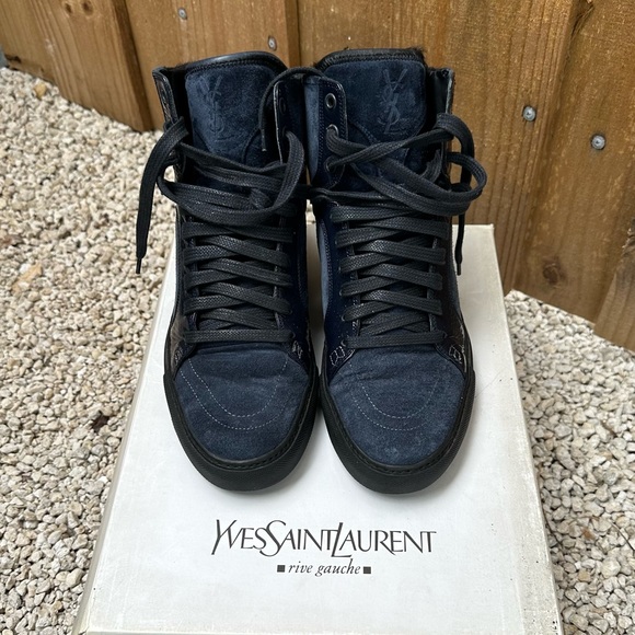 Authentic Yves Saint Laurent high top sneakers size 40 - Picture 2 of 6